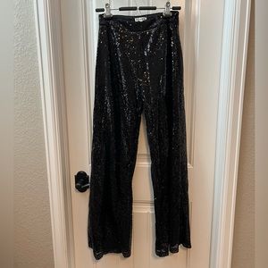 Sequin Bell Bottom Pants